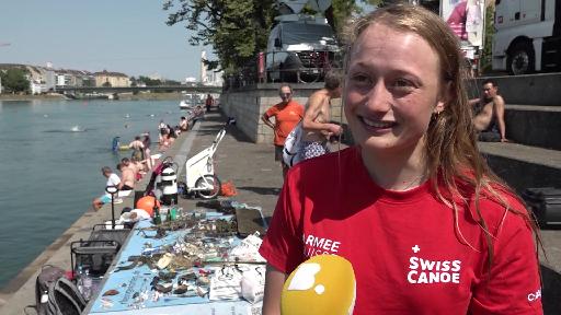 Weltmeisterin Alena Marx geht mit dem Verein «Rheingeworfen» auf Abfalljagd