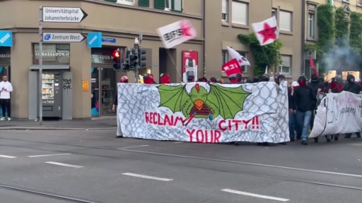 Demonstration mit massiven Sachschäden